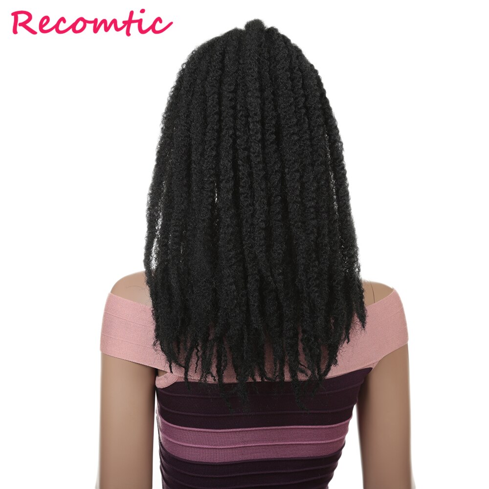 Recomtic 12Inch Crochet Hair Synthetic Braiding Hair Extensions Extensions Straight Goddess Locs For Black Women