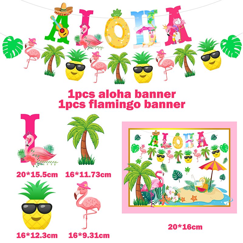 Zomer Hawaii Aloha Gelukkige Verjaardag Banner Fla Grandado