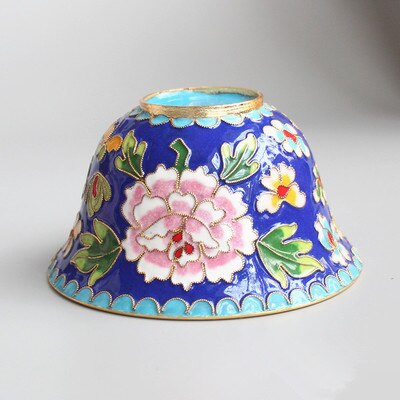 Chinese stijl oude Beijing craft cloisonne 4 inch water kom decoratie: Deep Blue