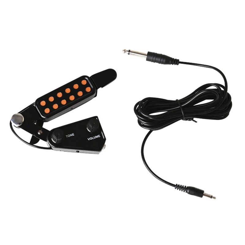 12-Hole Guitar Sound Hole Pickup - Magnetic Transducer with Tone & Volume Control - for Acoustic/Electric Guitar: Default Title