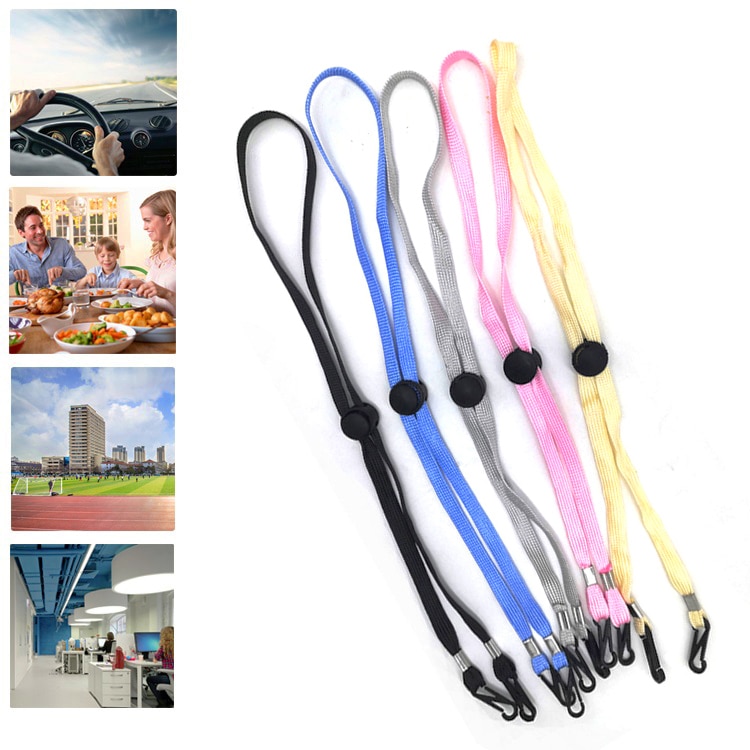 Ceinture creuse Durable 64cm visage bouclier cordes Anti-perte fronde réutilisable sans trace confortable nouvelle pendaison cou Style masque lanière