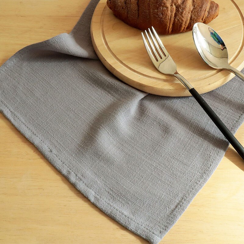 1PC Solid Color Cup Dishes Accessories Cotton Linen Napkin Clot Handkerchief Tea Towels Ceremony Bowl Teapot Cleaning Towel