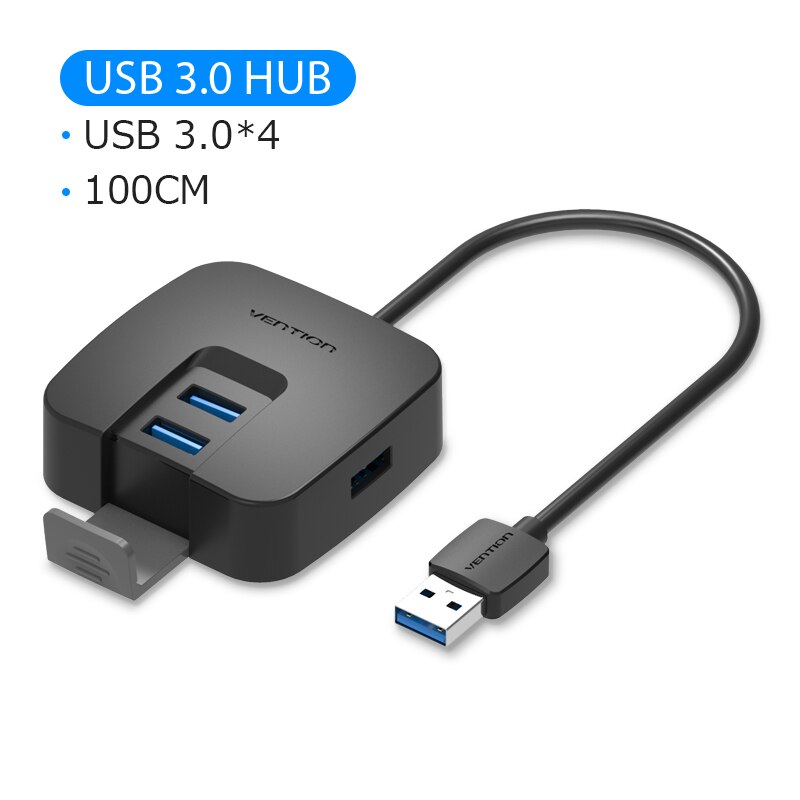 Vention USB HUB 3.0 External 4 Port USB Splitter with Micro USB Power Port for Laptop Computer Hard Drive Accessory USB 2.0 HUB: CHB 100cm