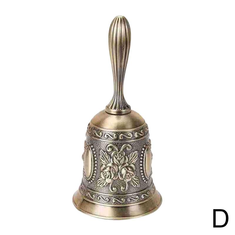 1Pcs Hand Bell Metal Tone Koperen Ring Alarm Hand Hold Dienst Call Bell Desktop Bel Thee Dinner Bells Game bells Xmas Klokken: D