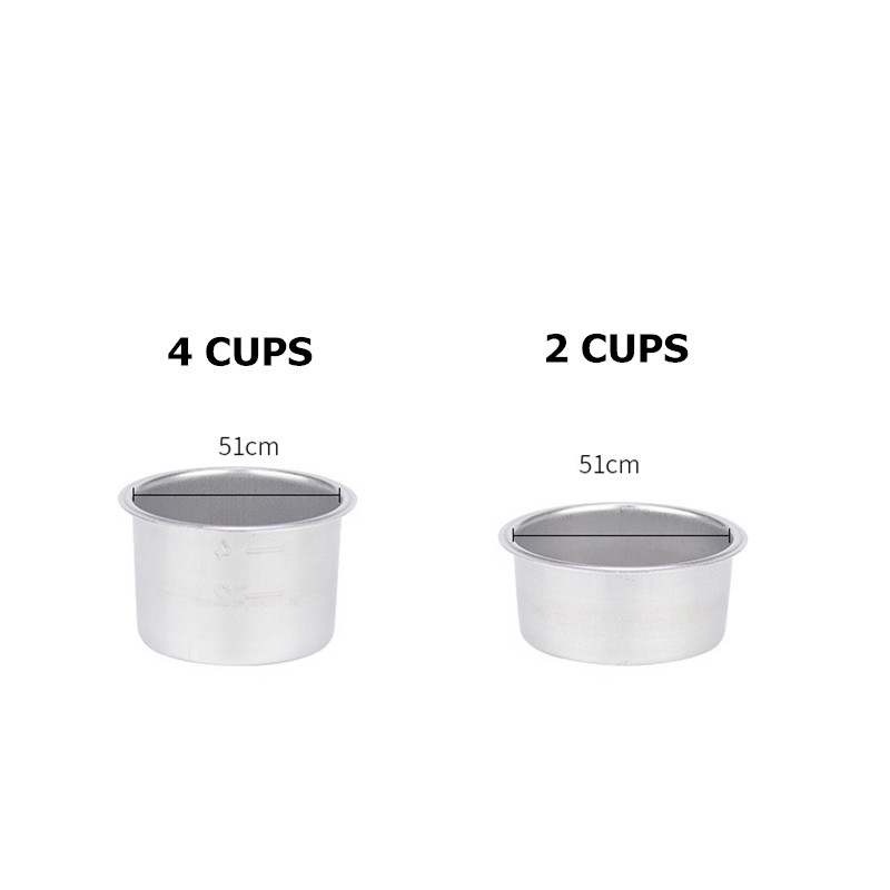 Cesta de Repuesto de filtro de 51mm para máquina de café, 1/2/4 tazas, portafiltro sin fondo para Delonghi EC680/EC685, piezas de máquina de Espresso