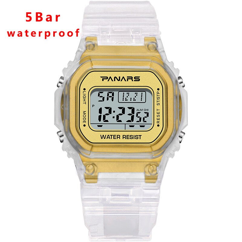 Synoke dames polshorloge koppelhorloge lichtgevend alarm g dames schok elektronisch horloge waterdicht heren digitaal horloge: 5 bar nieuw goud