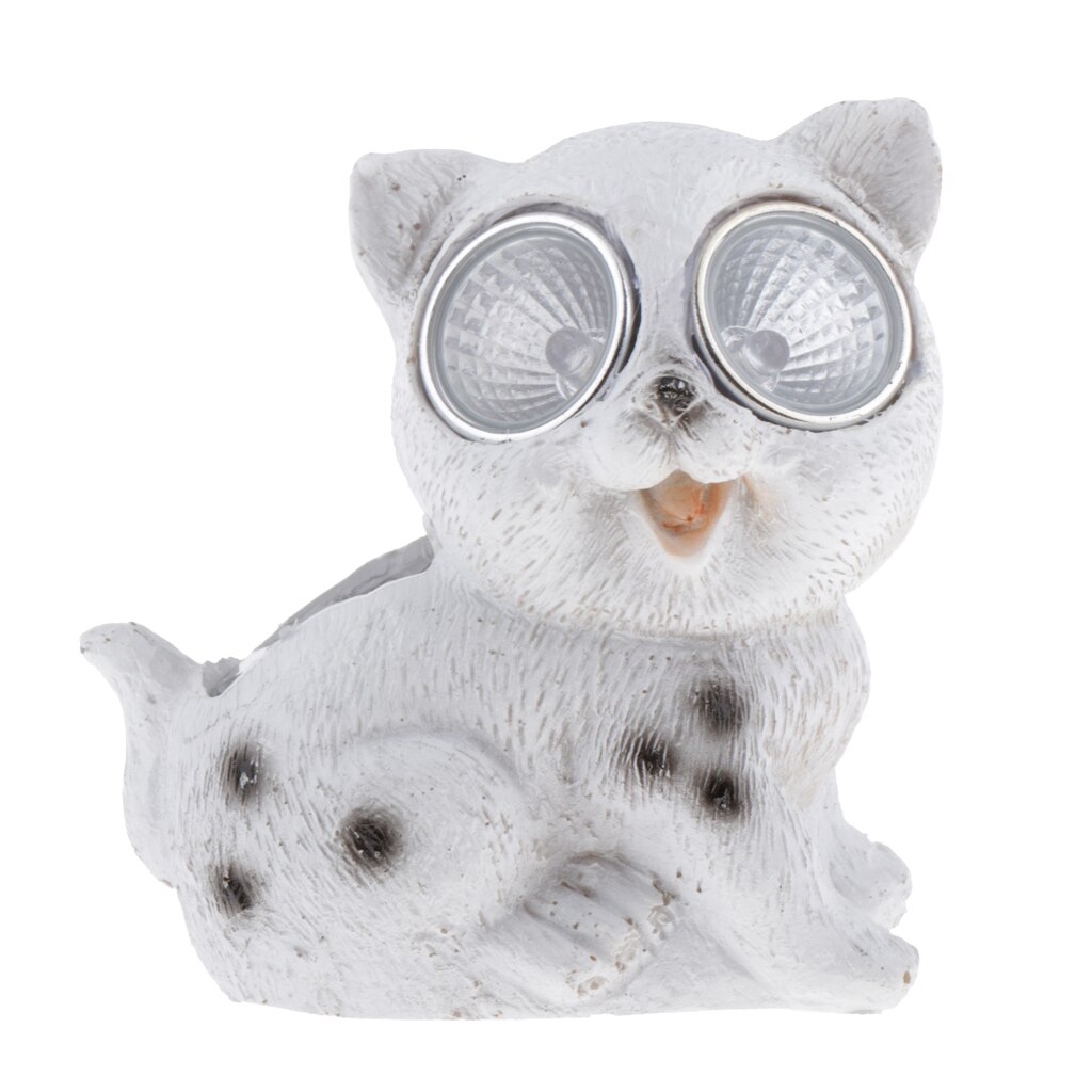 Solar Owl / Cat Lights, Solar Garden Statue Lights Outdoor, Owl / Cat Solar Powered Lights for Lawn Yard Decorations and: Cat