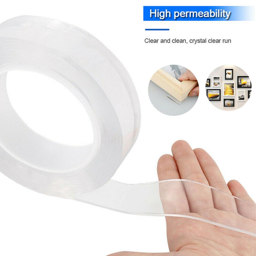 Herbruikbare Dubbele Kleefband Nano Tape Wasbare Traceless Verwijderbare Sticker Onzichtbare Gel Tape 1/2/3/5M