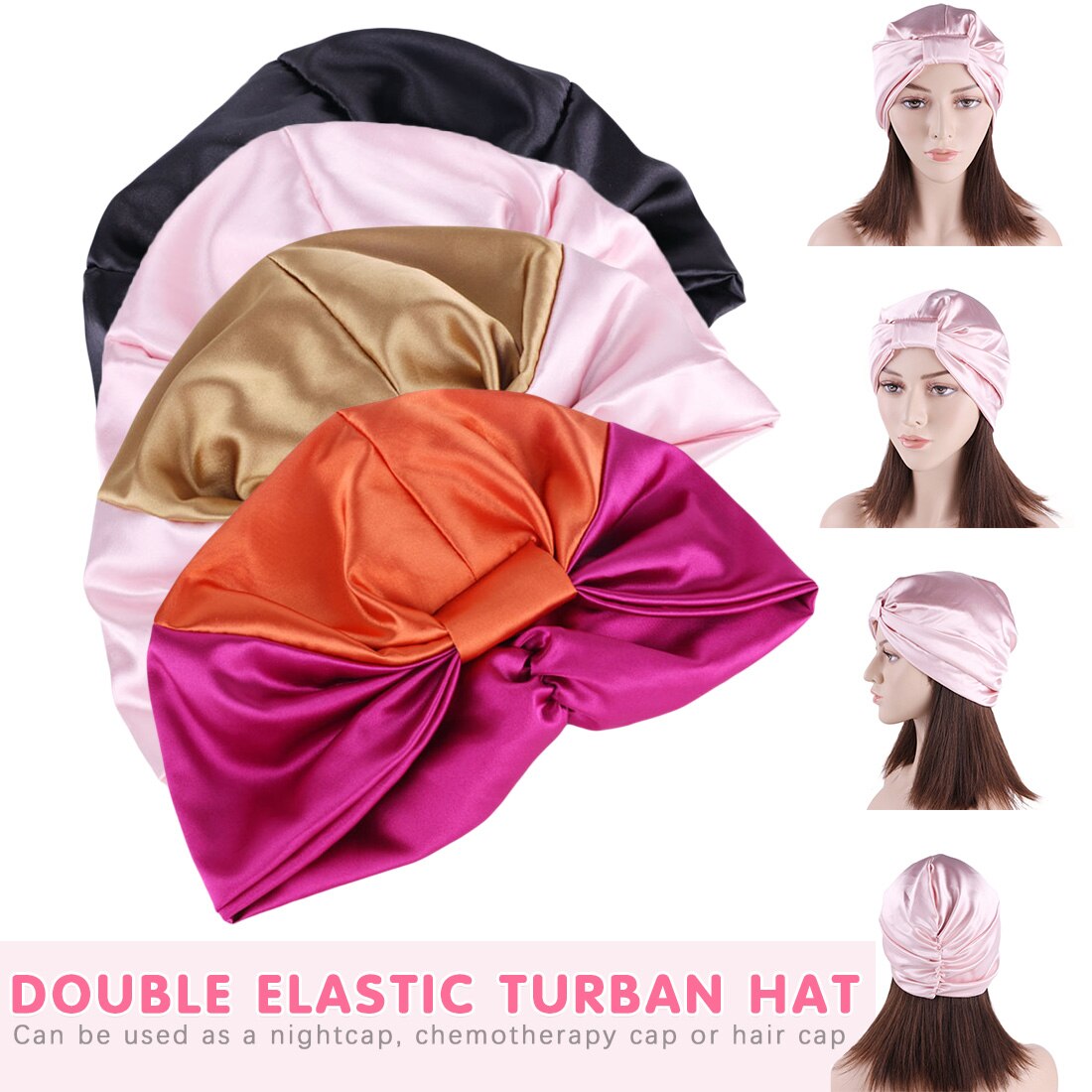 6 kleuren satijnen slaapmuts voor dames, salon, nachtmuts, haarverzorgingsmuts, slaapmuts voor dames, badmuts, wikkelmuts