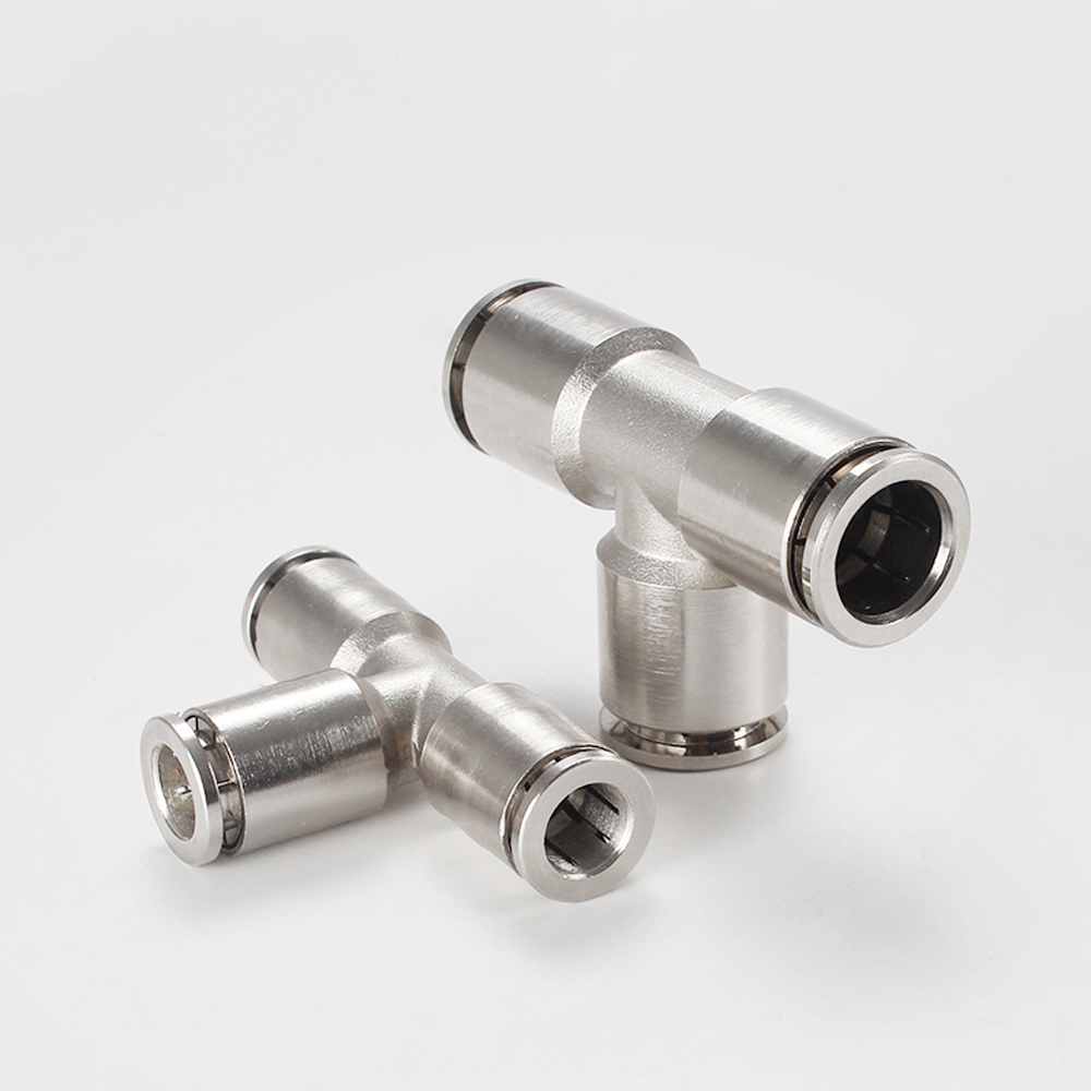 Pneumatic PE Pipe Connector 4-16mm OD Air Hose Reducing 8-6mm Nickel Plated Brass Push In Quick Connector Air Fitting Plumbing
