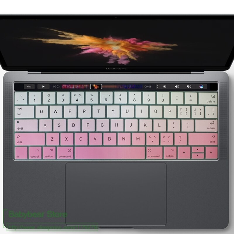 Pour Mac Macbook Pro 13 15 13.3 15.6 tactile Bar A1706 A1707 A1989 A1990 US anglais clavier couverture protecteur de peau