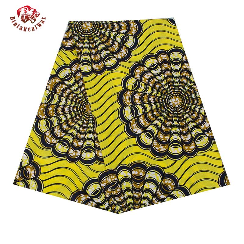 algodón encerado de estilo africano tela círculo flor patrón algodón tela Africana tela Material 6 yardas 24FS1360