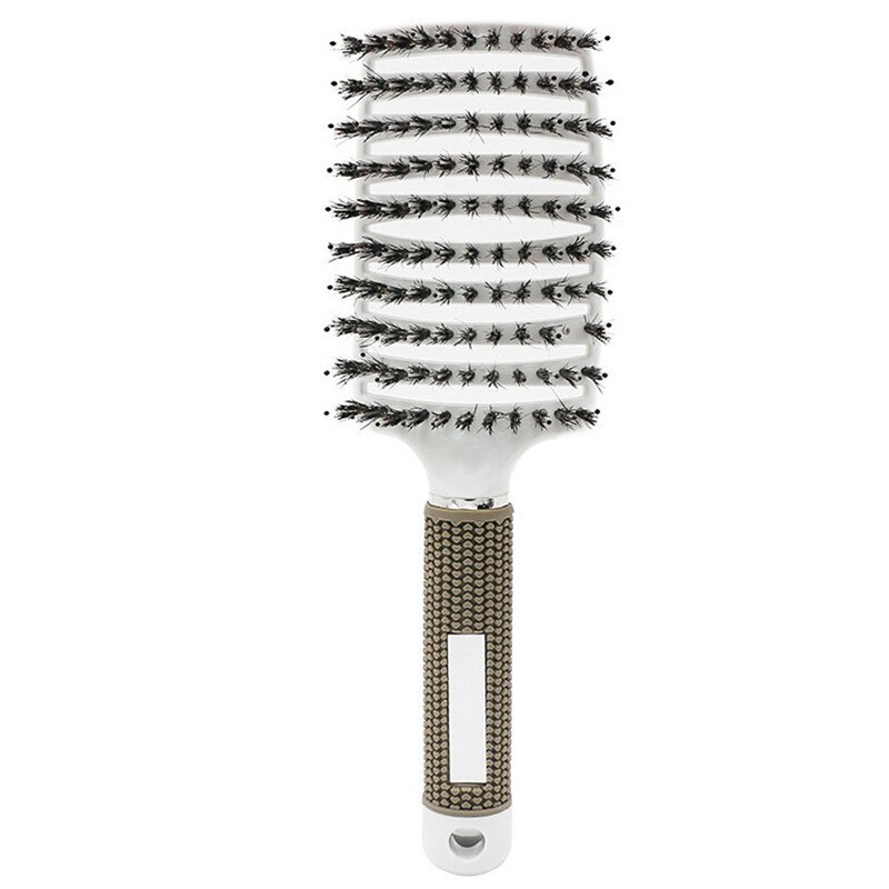 1 Uds. Cepillo de pelo de dientes anchos para niñas, peine de masaje para el cuero cabelludo, cepillo para desenredar rizado húmedo para mujeres, herramienta de peinado de peluquería, peine curvo en forma de arco para: White