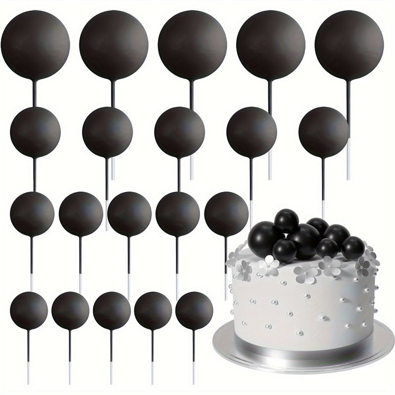 Décoration de gâteau boule d'or et d'argent, 20 pièces, décoration de gâteau joyeux anniversaire, drapeau de Cupcake, décor de boule de noël de mariage, décoration d'anniversaire: vert militaire