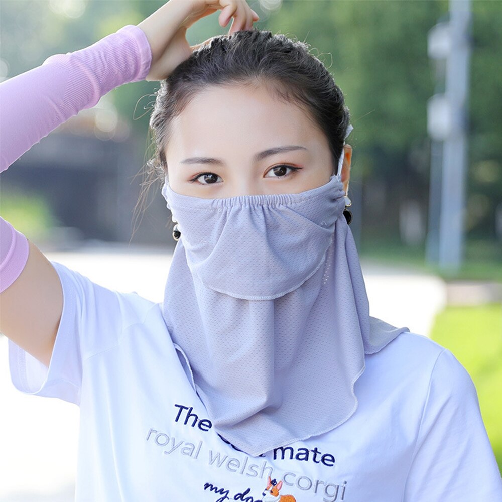Bufanda de protección solar transpirable, protección UV, a prueba de polvo, para el cuello, Verano