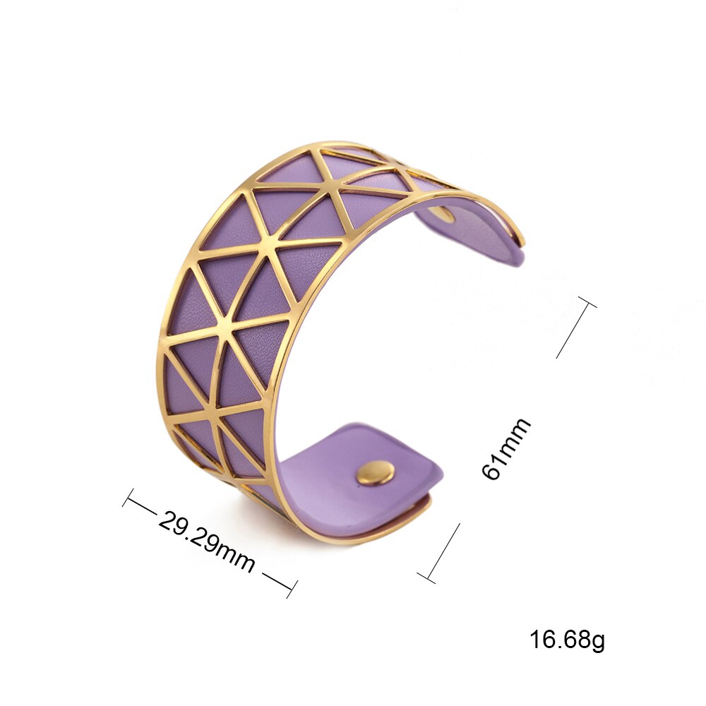 Teamer, pulsera hueca de cuero de PU, brazalete de Georgette, joyería india, Manchette para mujer , bisutería de muñeca para hombres: 12