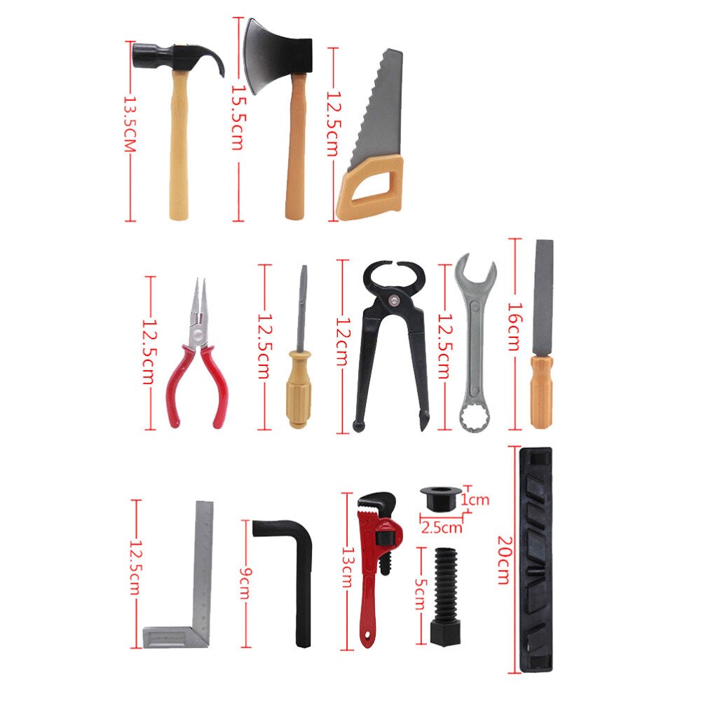 14 stücke freundlicher Simulation Reparatur Werkzeuge vorgeben Spielen Wartung einstellen Pädagogisches Lernen Spielzeug (Sortiert)