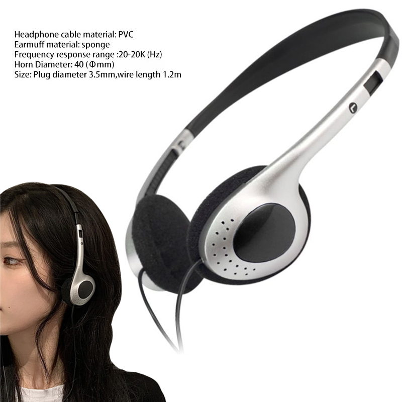 3.5mm Retro Headset Headphones Y2k Personality Wired Headset Music Mp3 Walkman Portable Wire Small Headphone Photo Props