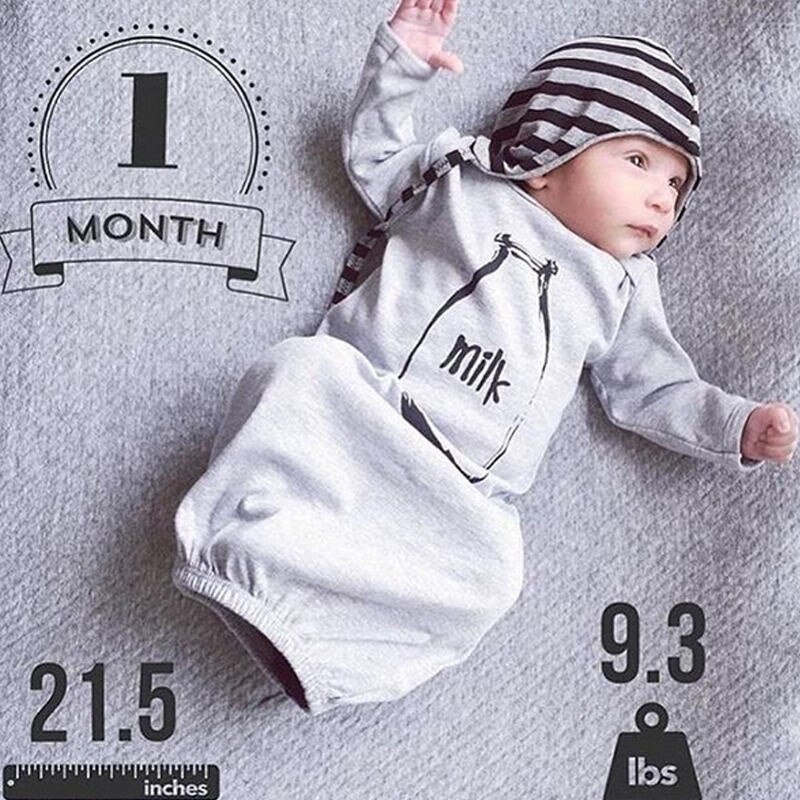 Newborn Pijamas Baby Robes Cotton Soft Casual Long Sleeve Bottle Pattern Comfortable Baby Sleepwear Autumn Spring Winter 6-24M