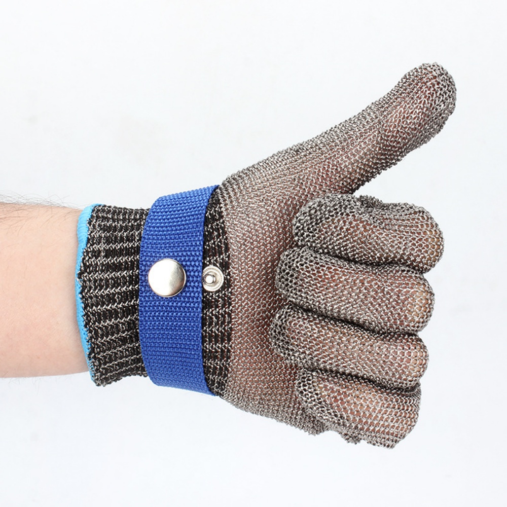 Edelstahl-Handschuhe, schnittfest, sicher, schnittfest, Handschutz, Metall-Fleisch-Mesh-Handschuh zum Schneiden von Metzger, Fleisch, Handschutz: YELLOW