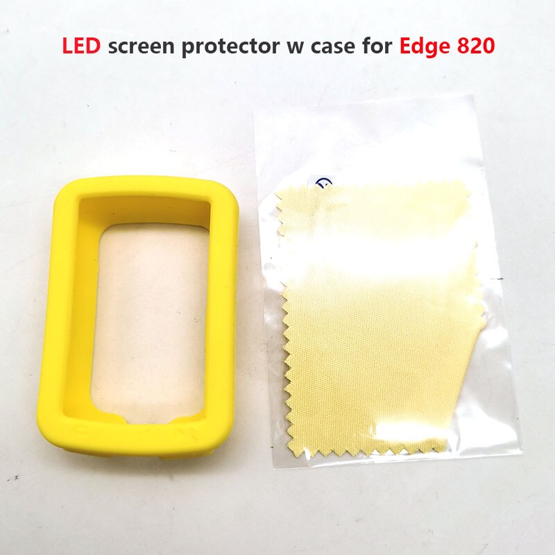 Gel Edge 820 – boîtier de protection en caoutchouc pour vélo, GPS, ordinateur, avec Film de protection d&#39;écran, pour Garmin Edge 820: Yellow LED