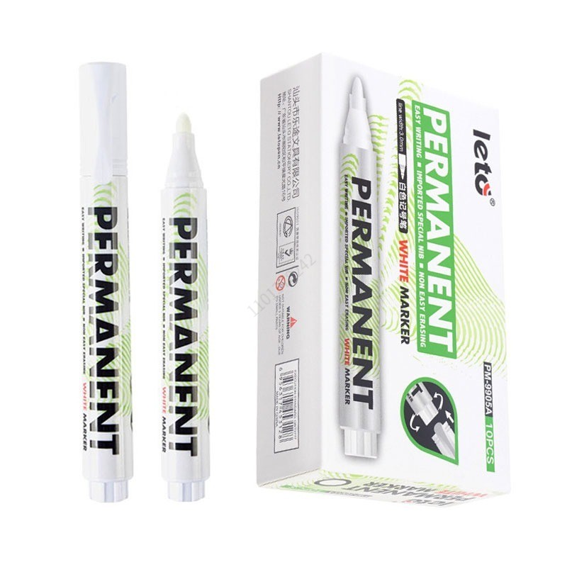 1/2/5 Stuks Olieachtige Witte Marker Pen 3.0Mm Olieachtige Waterdichte Witte Gel Pennen Schrijven Tekening Graffiti Briefpapier Wrting Schoolbenodigdheden