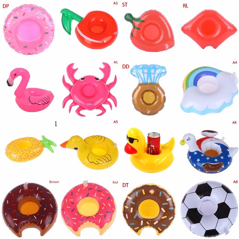 25 Types Pool Float Flamingo Drink Holder Inflatable Floating Swimming Pool Beach Party Swim Beverage Cup Holders