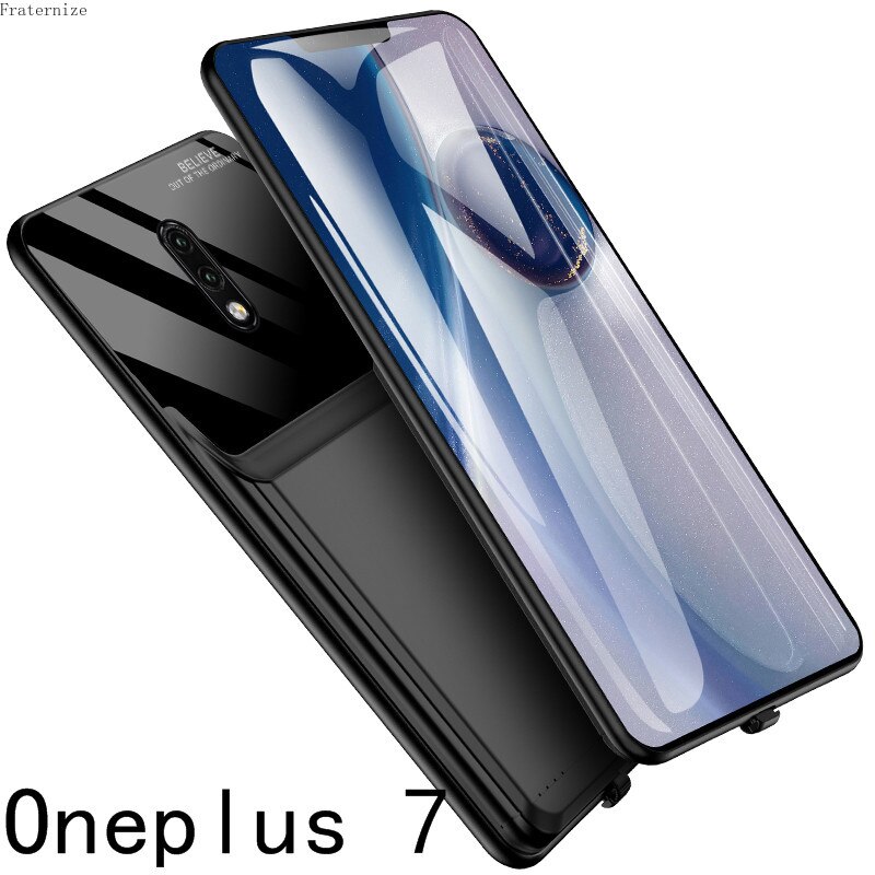 6000mAh stoßfest externe Batterie Ladegerät Fall für Oneplus 7 7T Pro Smart Power Bank Lade Abdeckung für Oneplus 8 Pro 8T Capa: OnePlus 7-Black