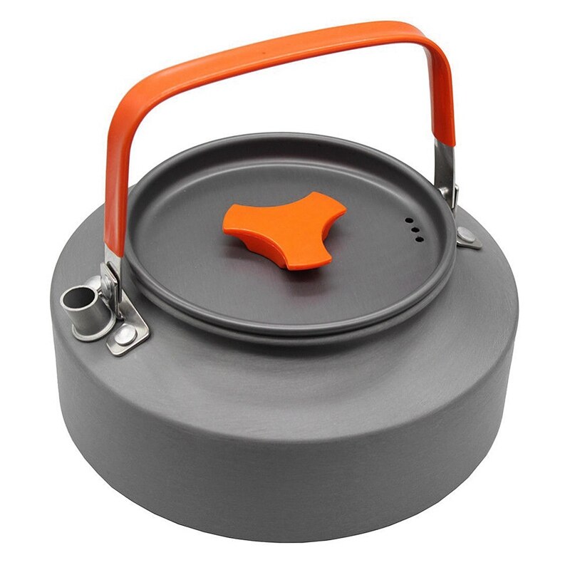 1.6L Camping Kettle Outdoor Coffee Kettle Camping Tableware Travel Tableware Outdoor Picnic Set (Orange)