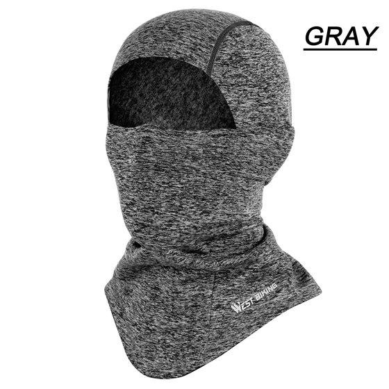 WEST BIKING Cycling Mask Winter Equipment Thermal Polar Fleece Skiing Snowboard Sport Scarf Hat Neck Bicycle Full Mask for Bike: 205 Gray
