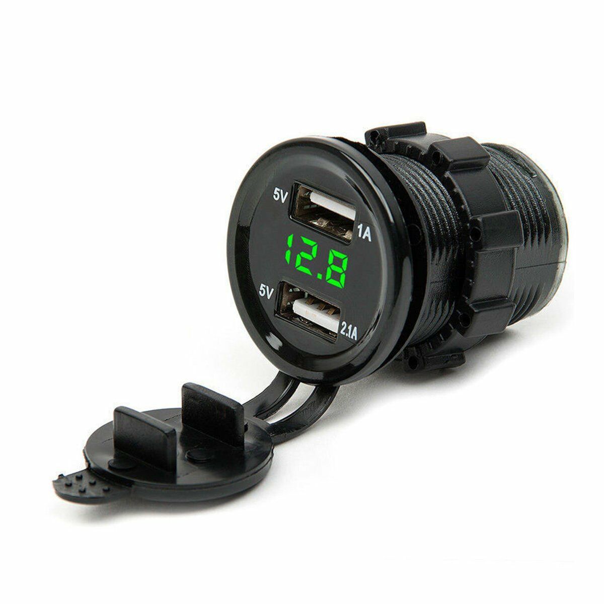 Dual Usb-poort Auto-oplader Socket Voltmeter Sigarettenaansteker Splitter Charger Adapter Waterdichte LED Display 12/24 V