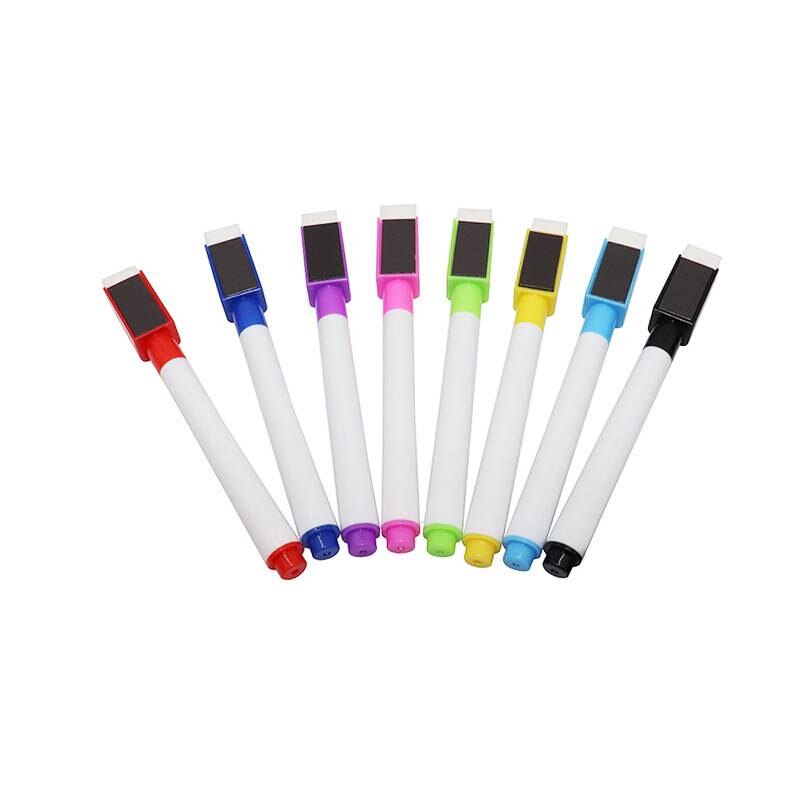 Whiteboard Markers 8 stuks Kleurrijke Uitwisbare Stiften met 1 Witbordwissers en 1 Magnetische Markeerhouder, Dry Erase Marker, Fijne Punt, Afwasbaar met Gum voor Kinderen voor Kantoor Thuis School