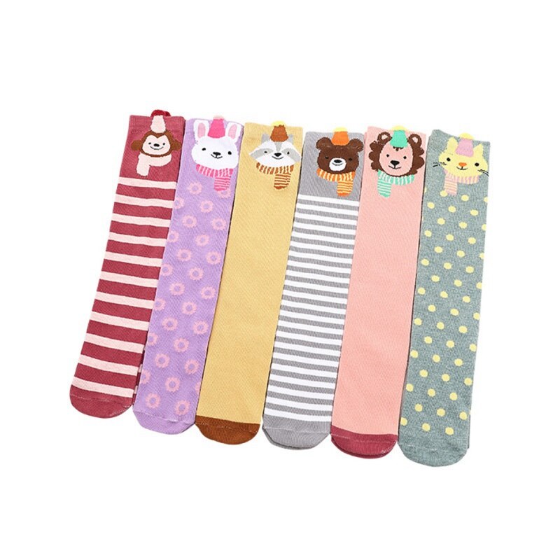 Meisjeskousen casual cartoon dierenprint ademend vochtafvoerend deodorant elastische kniekousen 2-12y