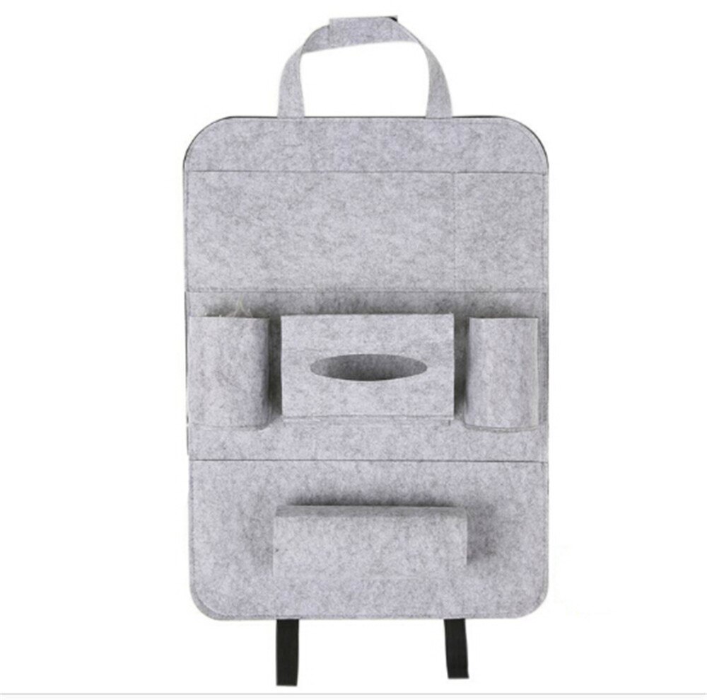 Auto voiture organisateur banquette arrière sac voiture-style titulaire multi-poche siège laine feutre stockage conteneur suspendus boîte voiture stockage pour enfant: Gray