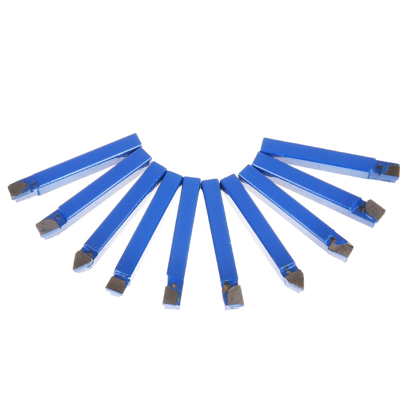 10 stücke Blau Hartmetall Drehmaschine Cutter Werkzeug bisschen 1/4 "Metall Spitze Gekippt Cutter einstellen Für Härte CNC Drehen Fräsen werkzeug Schweißen bisschen