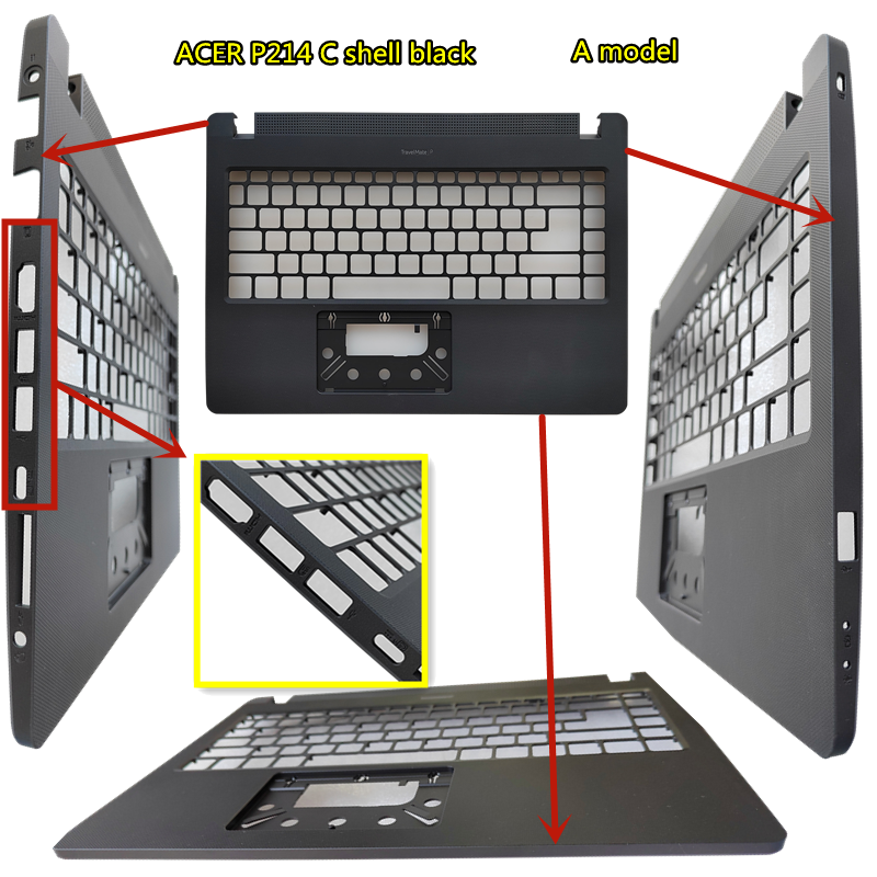 Suitable Laptop Keyboard Shell BOTTO Case ABCD Cover For ACER TravelMate P214 N19Q Black