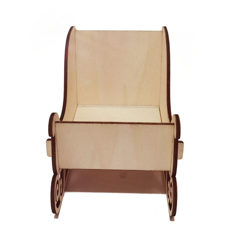 DIY Christmas Sleigh Decoration Kit with Paints Brushes Wooden Art Craft for Kid 203C