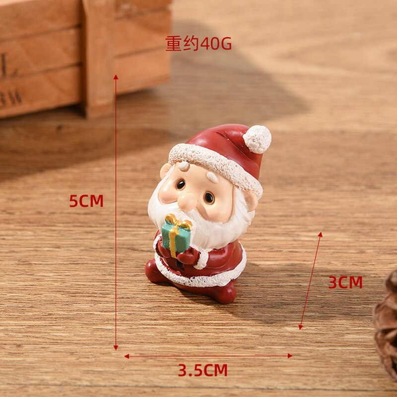 1PC Miniatur Harz Schmücken Harz Mini Figur Weihnachten Santa Claus Harz Spielzeug DIY Garten Ornament Handwerk Kinder Spielzeug: Type 3