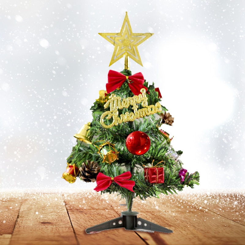 30Cm Mini Kerstboom Gadgets Bow Bells Pine Cone Kerst Desktop Jaar Decoraties