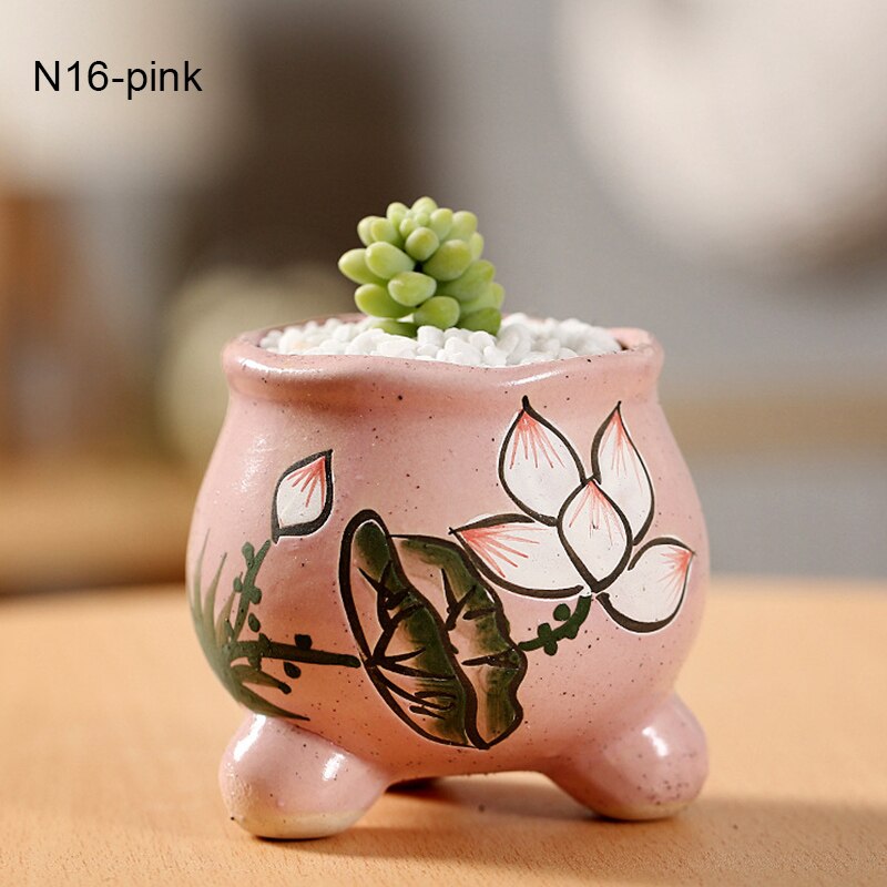 Succulent Pots Plant Pots Garden Pots Ceramic Flower Pots Planter Outdoor Garden Home Decoration J99Store: n16 pink