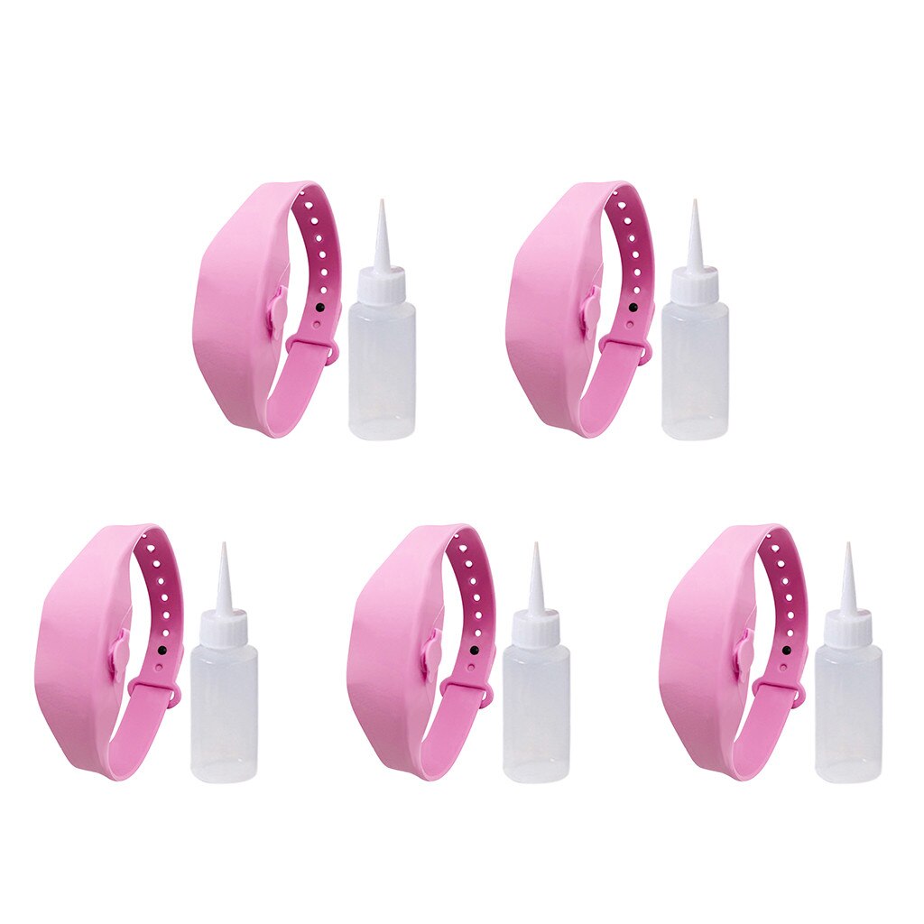 5Pcs Wristband Hand Dispenser This Wearable Hand Sanitizer Dispenser Pumps Disinfectant Sanitizer Bracelet Dispensing Tool 908: G