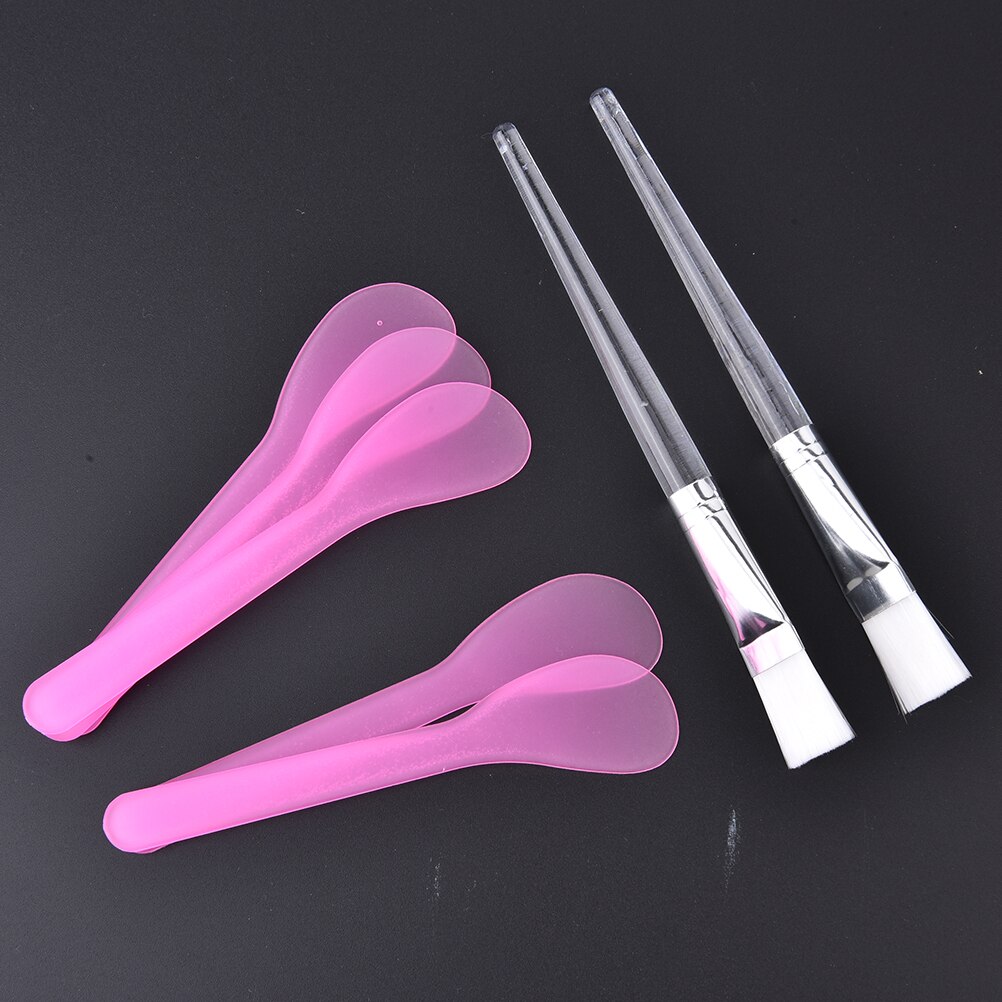 Diy 5 stuks cosmetische masker lepel spatels met 2 stuks gezichtsverzorging masker ventilator borstels applicator masker gezichtsverzorging gereedschap set