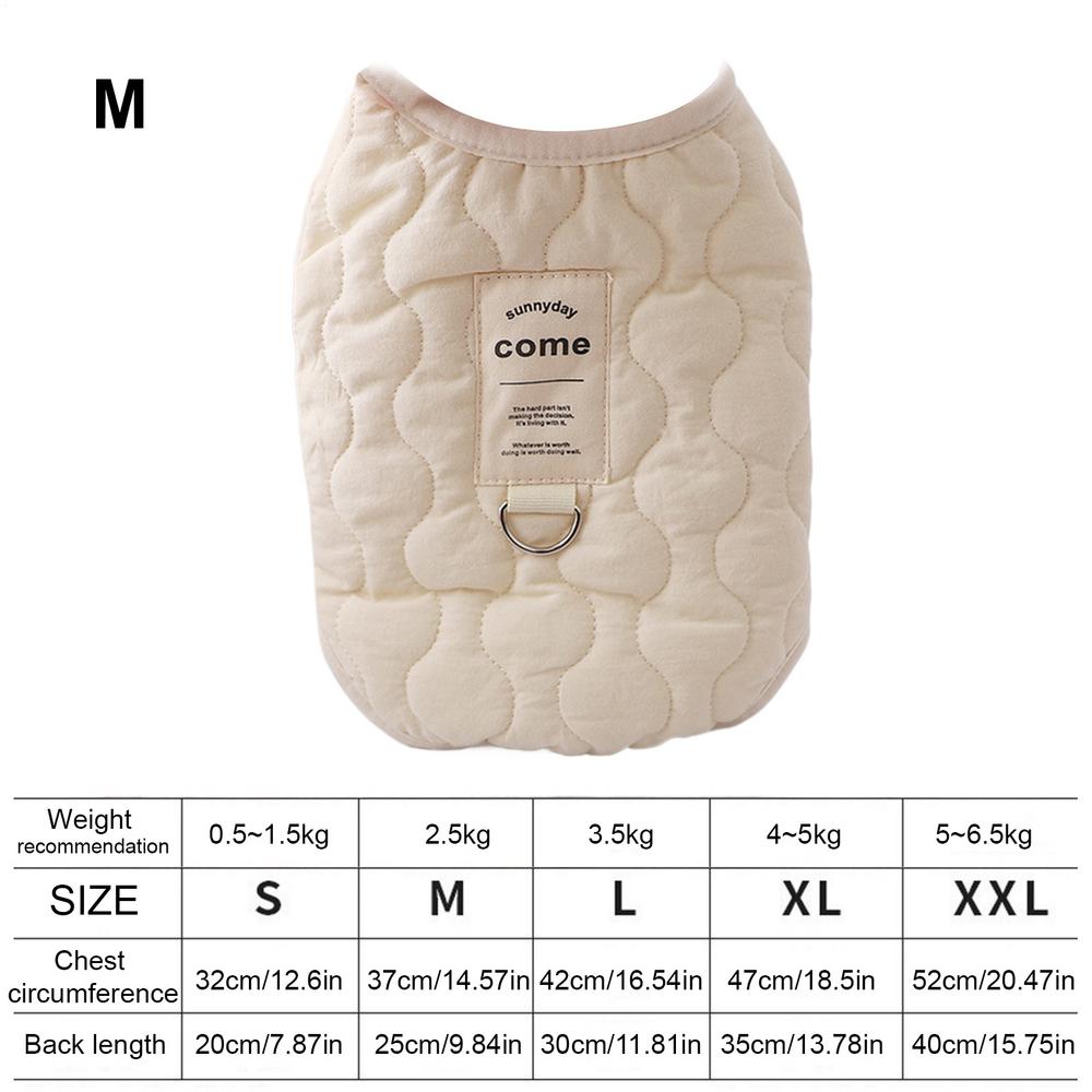 Abrigo de invierno para mascotas, ropa para clima frío, ropa cálida para perros con orificio para arnés incorporado, ropa para mascotas, chaleco de nieve acogedor: XXL / Beige