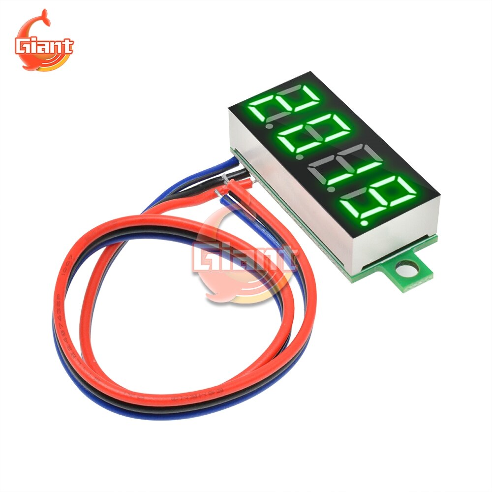 4 Bit 0.36 inch Mini Digital Voltmeter Volt Voltage Meter LED Panel Electric Voltage Tester 3 Wires DC 0-100V 12V DC Voltmeter