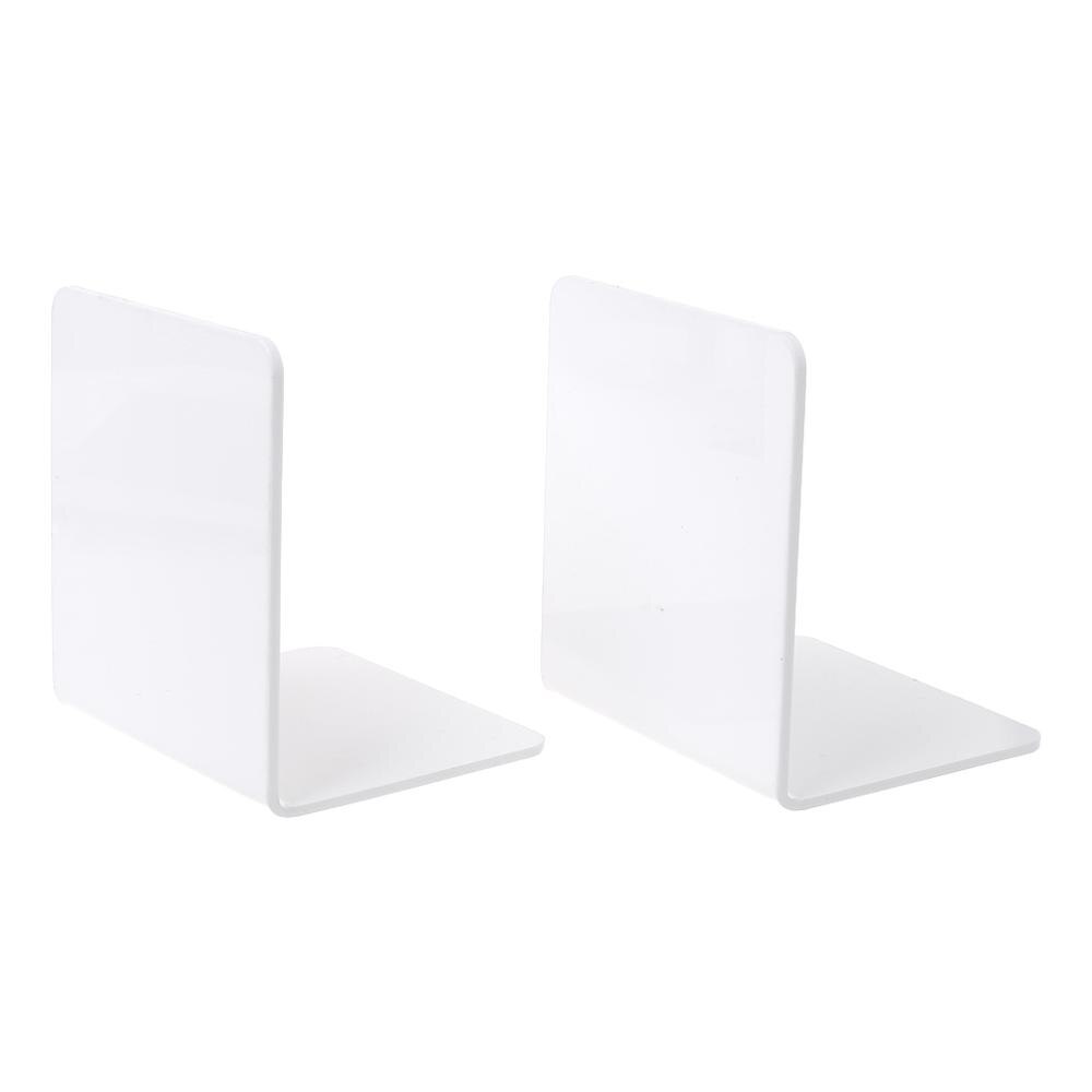 2 st vit akryl bokstöd l-formad skrivbord arrangör skrivbord bokhållare skolpapper kontors tillbehör: S