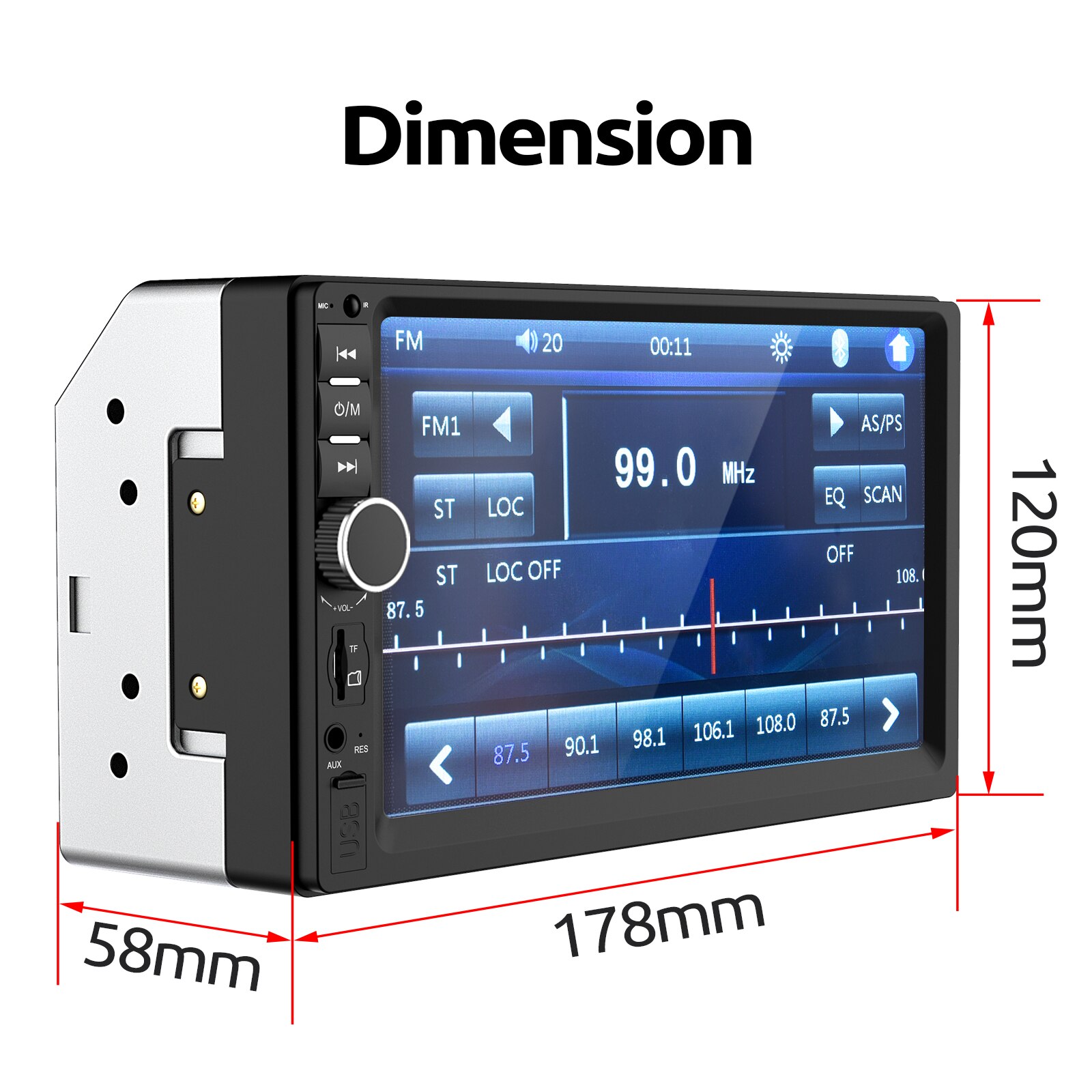 ESSGOO-reproductor Multimedia con pantalla táctil de 7 pulgadas para coche, autorradio estéreo 2 din con MP5, FM, Bluetooth, USB, TF, Mirror link, cámara