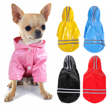 Lente Zomer Hond Regenjas Reflecterende PU Puppy Pet Regen Jas Hooded Waterdichte Hond Jas Kleding Voor Honden Chihuahua Yorkshire