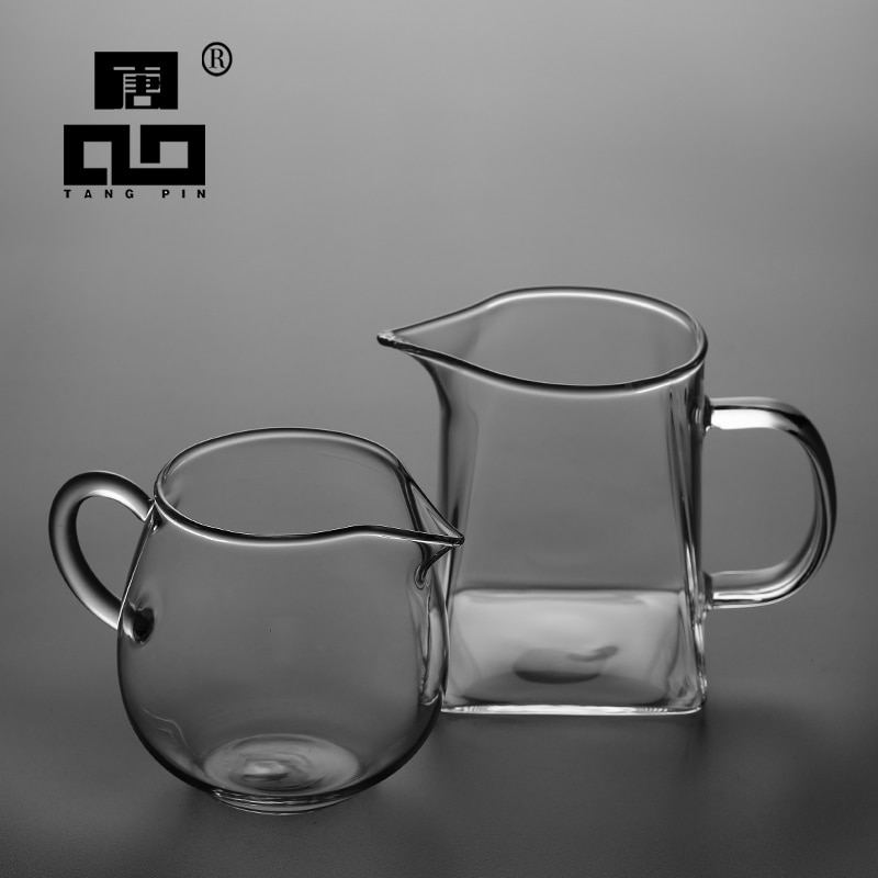 Tangpin värmebeständigt glas te kannor transparenter gongdaobei chahai glas kaffe te kopp drinkware