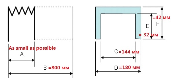 Machine protective bellows cover T12,internal: 144mmx32mm,external:180mmx42mm,Lmax:800mm