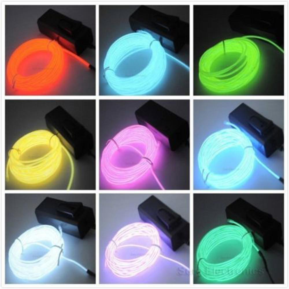 MASUNN Fil Lumineux EL 3M Violet – Bande Néon Flexible 12V – Décoration Voiture, Chambre, Noël – Éclairage 360°